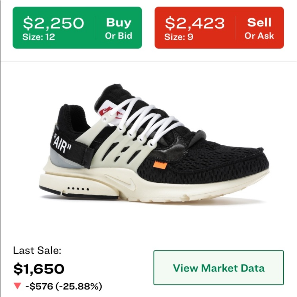 Off white air presto size 11